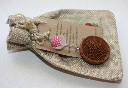 Protea seedpod keyring
