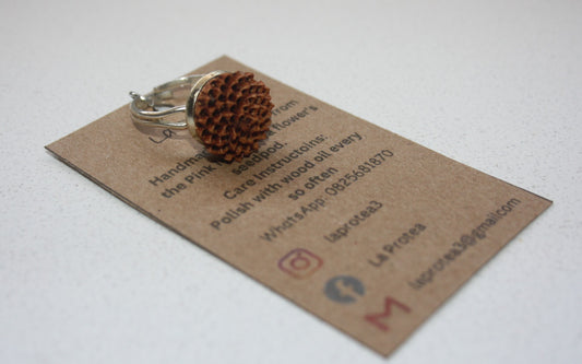 Protea Pod silver ring