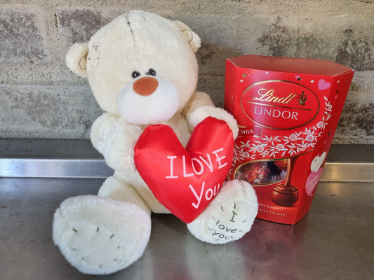 Teddy Bear (I Love You) and Lindt combo Medium