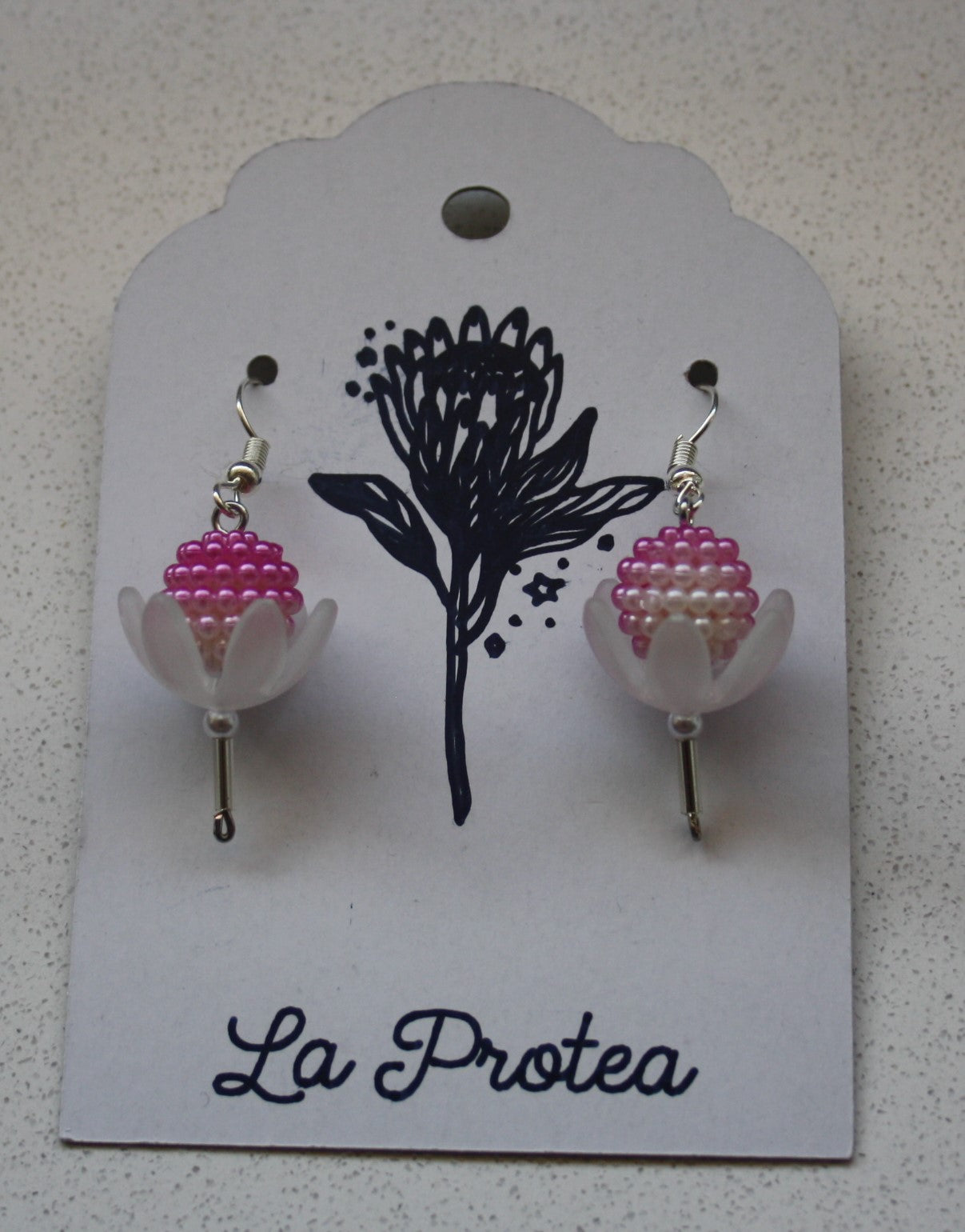 Beaded Protea Earrings