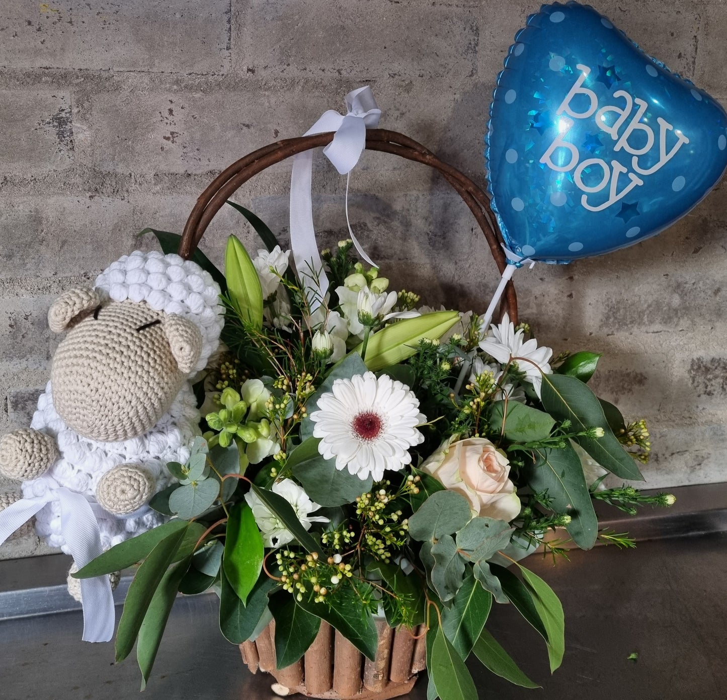 Baby Flower Basket Arrangement