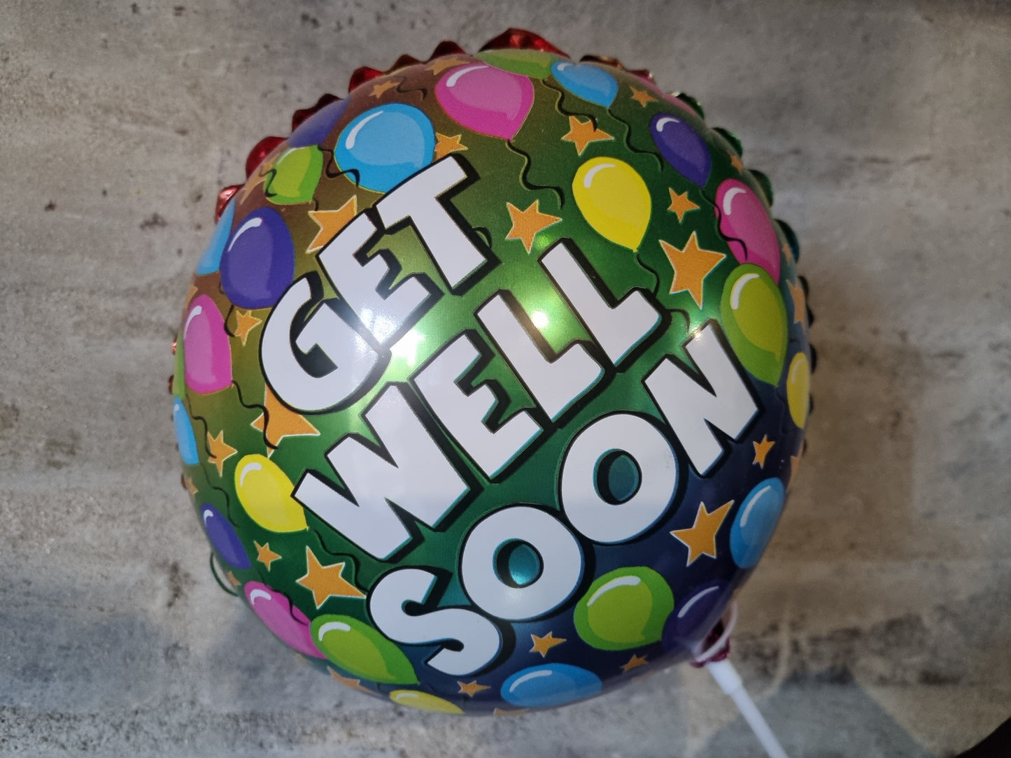 GET WELL Balloon on stick small
