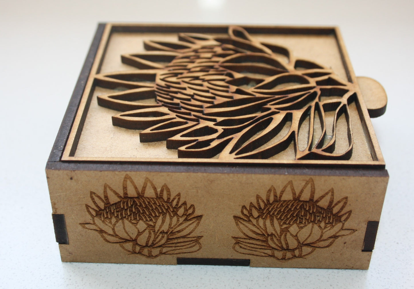 Protea seedpod necklace in Protea engraved gift box